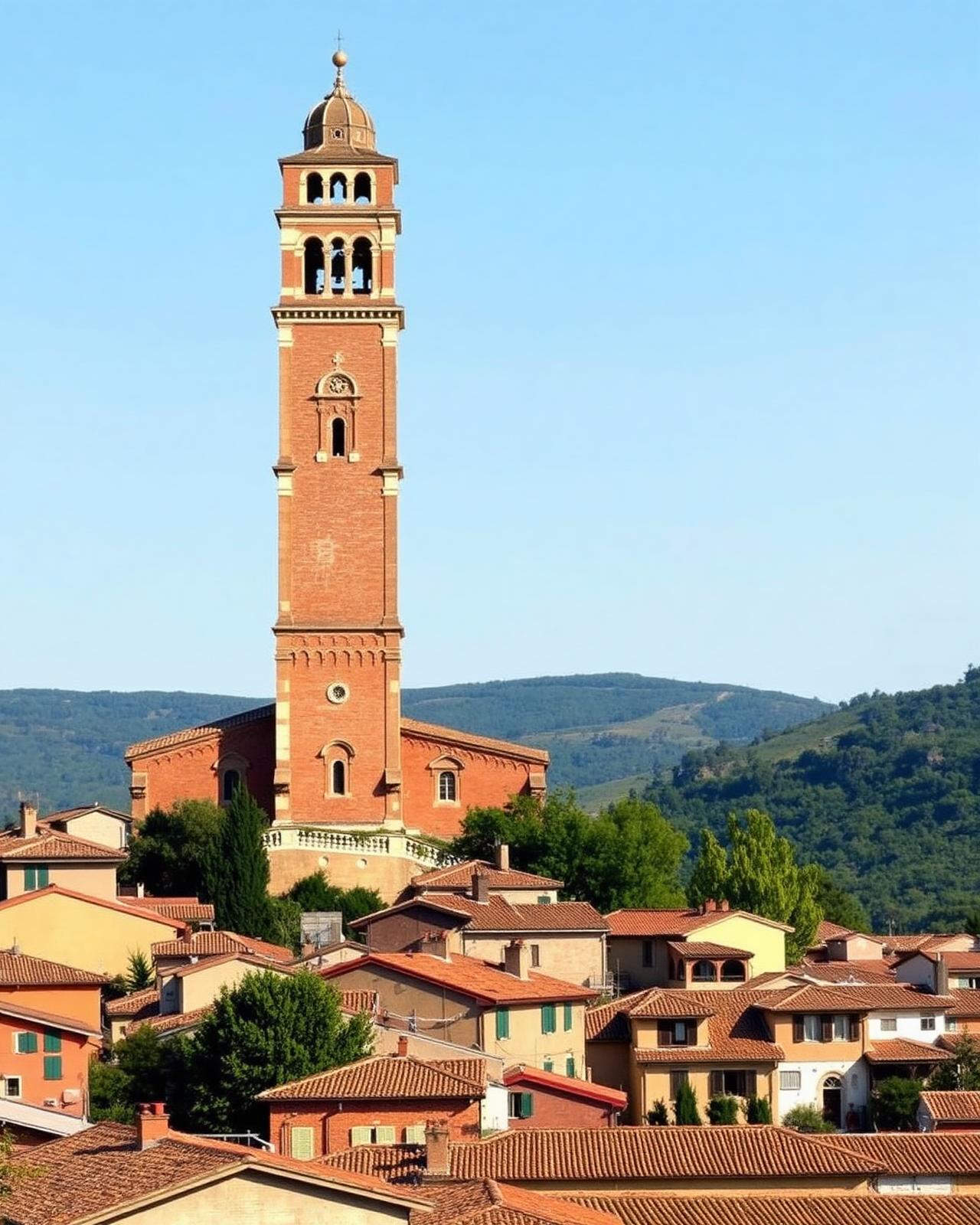 Osimo, centro storico in laterizio e colline residenziali